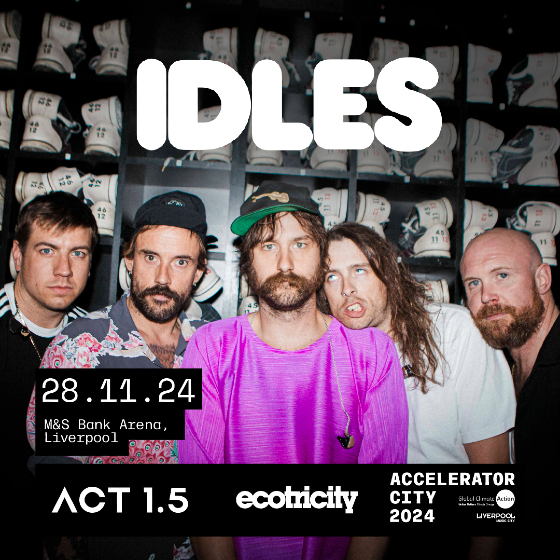 image of the IDLES band and their performance date at M&S Bank Arena on 28 November 2024