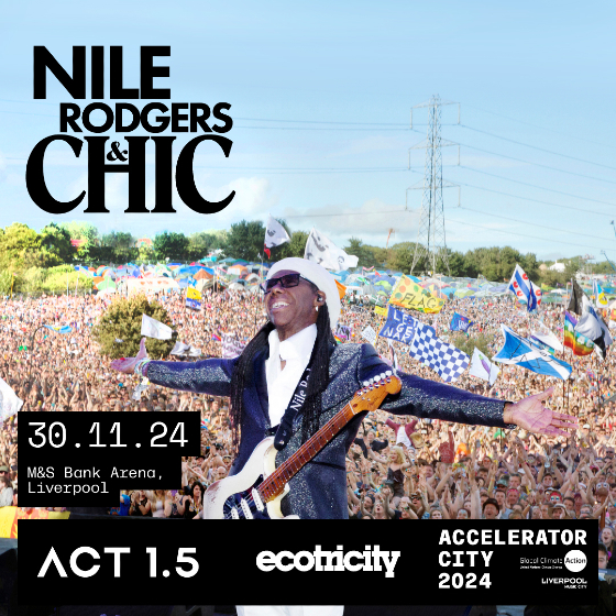 image of the Nile Rodgers & CHIC and his performance date at M&S Bank Arena on 30 November 2024