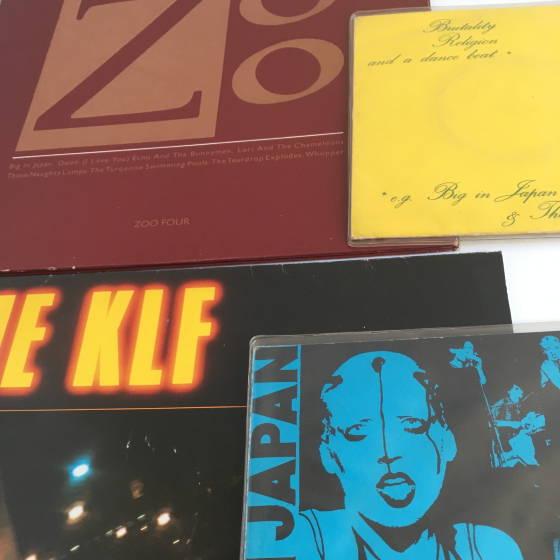 music flyers from over the years including KLF and Big In Japan