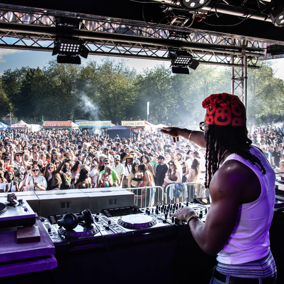 Africa Oye DJ on stage in liverpool