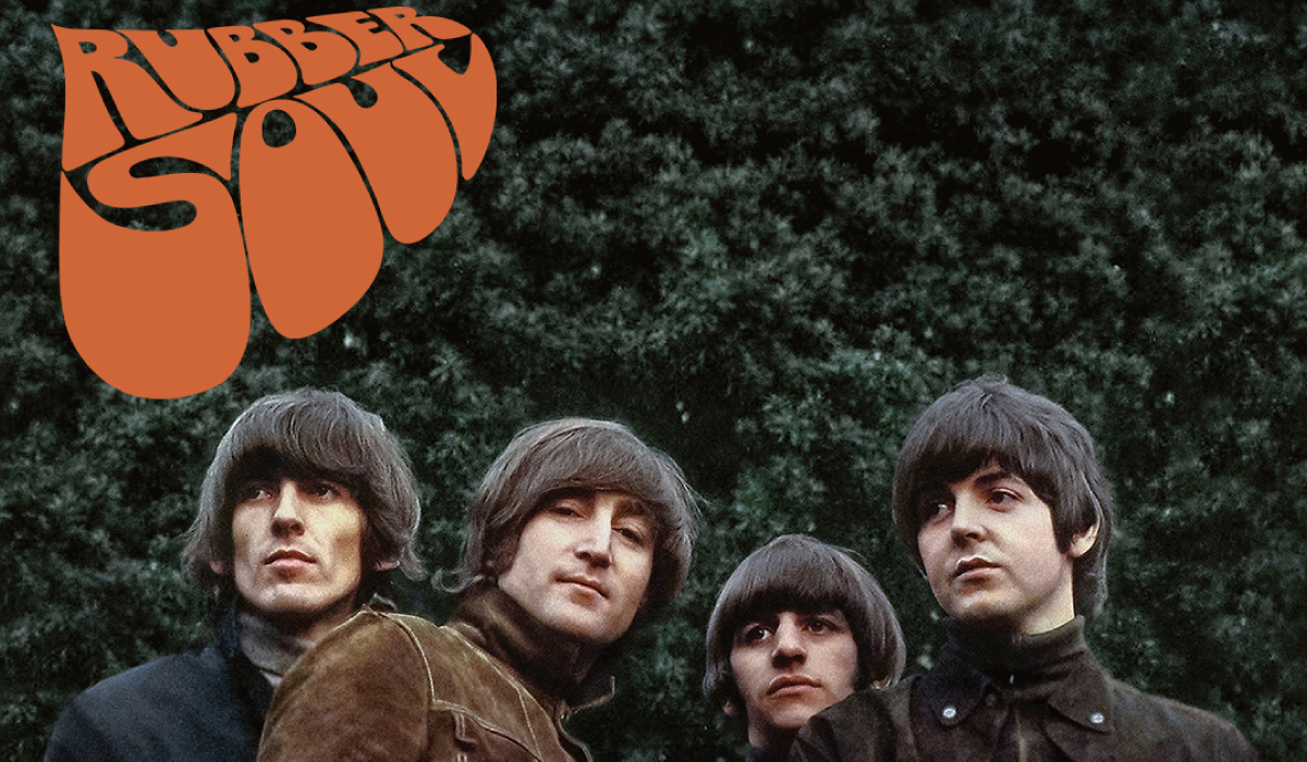 The Beatles from their Rubber soul album cover.